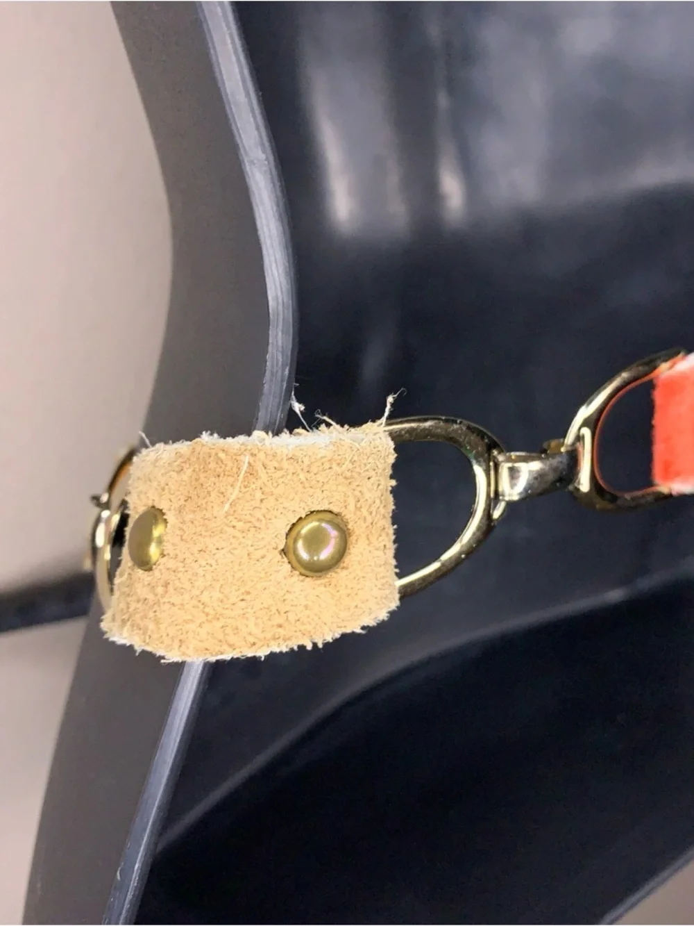 Vintage Small Western Belt Leather Multitone Red Tan Brown Gold Buckle Boho